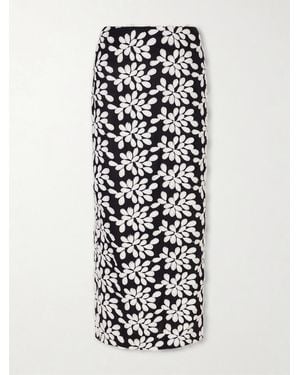 D'Estree Monica Embroidered Midi Skirt - White