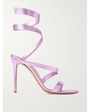 Gianvito Rossi Opera 105 Metallic Leather Sandals - Pink
