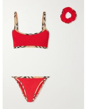 Burberry Hunza G Tyler Checked Original Crinkle Bikini - Red