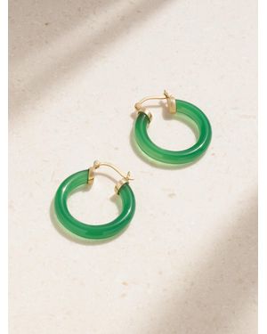 Mateo 14-Karat Chalcedony Hoop Earrings - Green
