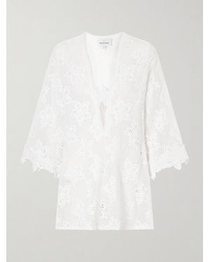 Miguelina Jane Cotton-Lace Coverup - White