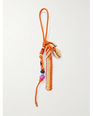 Polo Ralph Lauren Bead-Embellished Leather Bag Charm - White
