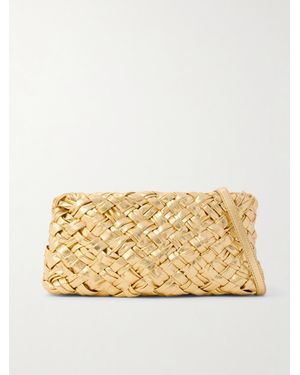 Bottega Veneta Kalimero Cha-Cha Gathered Intrecciato Metallic Leather Shoulder Bag
