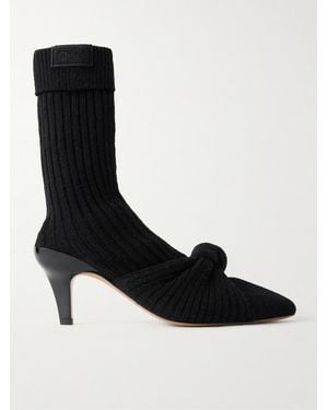Chloé Knotted Knitted Boots - Black