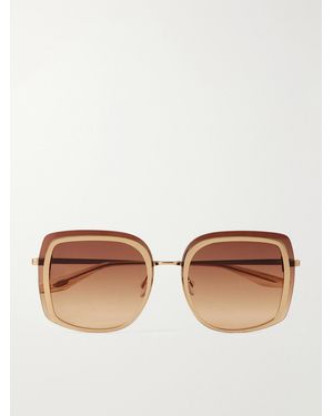 Barton Perreira Halima Oversized Square-Frame-Tone Titanium Sunglasses - Brown