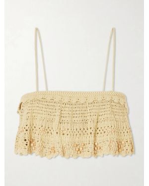Isabel Marant Oraviel Crocheted Embellished Cotton-Blend Tank - Natural