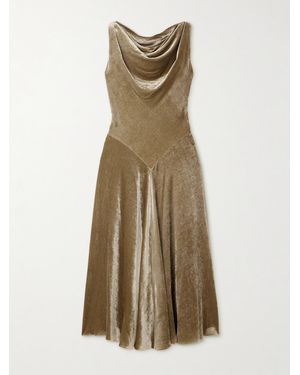 Altuzarra Drina Stretch-Velvet Midi Dress - Natural