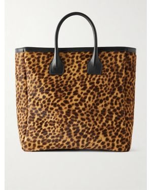 Nili Lotan Freddie Leather-Trimmed Animal-Print Calf Hair Tote - Brown