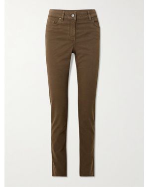 James Purdey & Sons Stretch-Cotton, Tencel And Silk-Blend Twill Skinny-Leg Pants - Natural