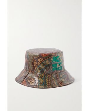 Etro Appliquéd Paisley-Print Shell Bucket Hat - Red