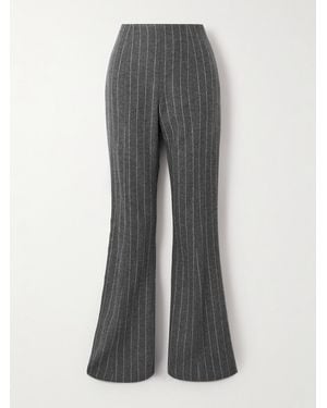 Carolina Herrera Pinstriped Twill Flared Trousers - Grey