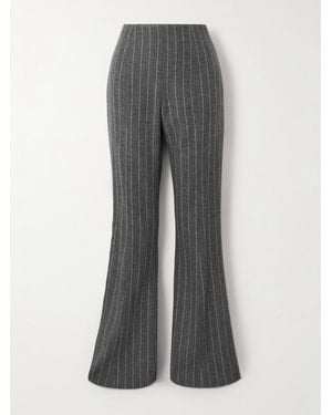 Carolina Herrera Pinstriped Twill Flared Trousers - Grey