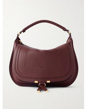 Chloé Marcie Leather Tote Bag - Purple