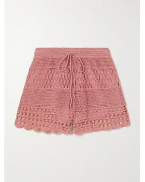 Zimmermann Wanderlust Shorts Aus Einer Gehäkelten Baumwollmischung - Rot