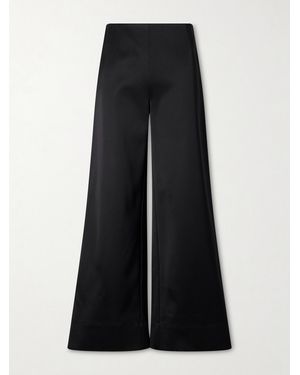 TOTEME Satin Wide-Leg Pants - Black