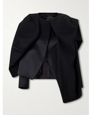 Comme des Garçons Wool And Satin-Trimmed Crepe Jacket - Black