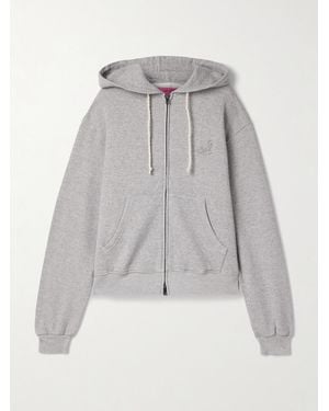 The Elder Statesman Daily Cotton And Cashmere-Blend Jersey Hoodie - Grey