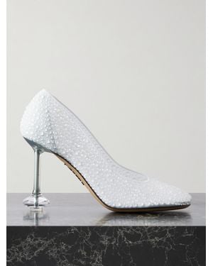 Loewe Toy Pumps Aus Mesh Mit Kristallen - Weiß