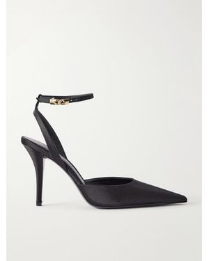 Balmain 100 Embellished Satin Court Shoes - White