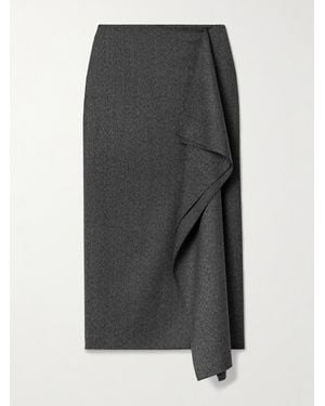 Proenza Schouler Amery Draped Twill Midi Skirt - Grey