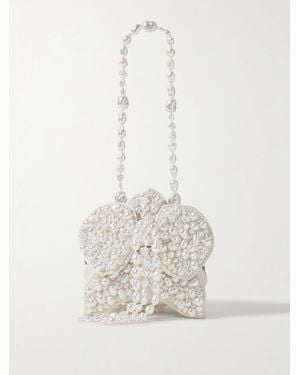 Cult Gaia Giula Faux Pearl-Embellished Leather Shoulder Bag - White