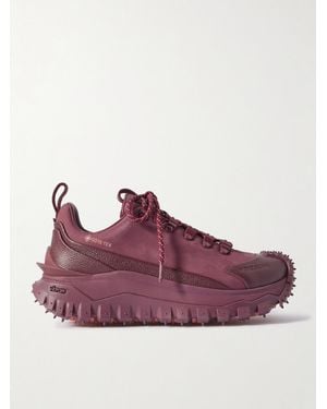 Moncler Trailgrip Apex2Gtx Suede And Textured-Leather Sneakers - Purple