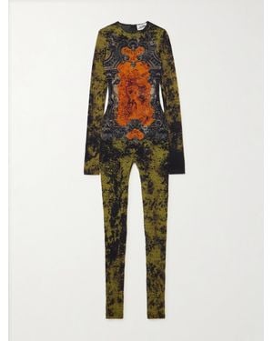 Jean Paul Gaultier Printed Mesh Jumpsuit - Orange