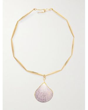 Tohum Design Lumia Theia-Plated And Shell Necklace - White