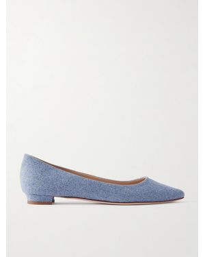 Manolo Blahnik Ballerinas Aus Tweed - Blau