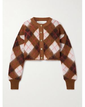 RÙADH The Blane Verkürzter Cardigan Aus Einer Mohairmischung Mit Argyle-Muster - Braun