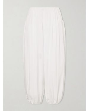 LIBEROWE Arden Pleated Cotton-Poplin Tapered Shorts - White