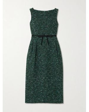 Erdem Midikleid Aus Bouclé-Tweed Mit Schleife - Grün