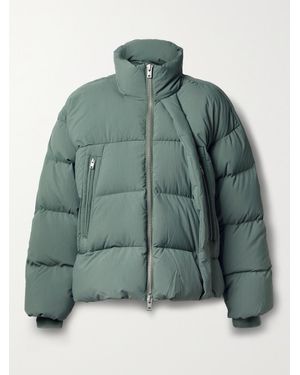 adidas Originals Y-3 Quilted Padded Recycled-Pertex Down Jacket - Green
