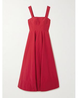 La Ligne Myrtle Shirred Cotton-Blend Poplin Midi Dress