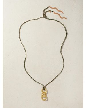 Carolina Bucci Lucky Kette Aus 18 Karat Gelb- Und Roségold Und Seide - Natur