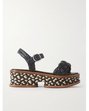 Gabriela Hearst Michael Braided Raffia Sandals - Black