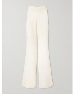 Johanna Ortiz Laidback Energy Satin-Jacquard Flared Pants - White