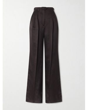 Gabriela Hearst Vargas Belted Silk Straight-Leg Trousers - Black