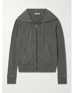 James Perse Vintage French Cotton-Terry Hoodie - Green