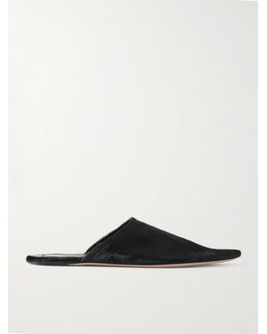 Christen Elipse Calf Hair Slip-Ons - White