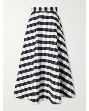 Marta Ferri Vichy Cotton-Blend Maxi Skirt - White