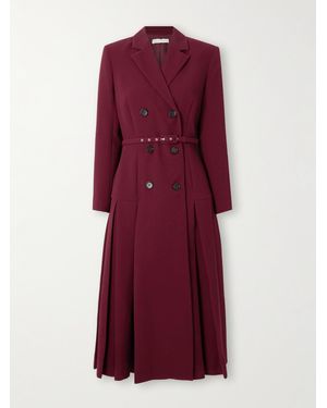 Emilia Wickstead Chaney Belted Double-Breasted Crepe Coat - Purple