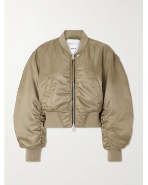 Agolde Shoreditch Ski Club Jett Cropped Recycled Satin-Twill Bomber Jacket - Natural