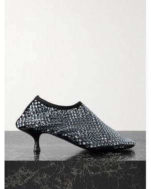 Christopher Esber Minette Leather-Trimmed Crystal-Embellished Mesh Court Shoes - Black