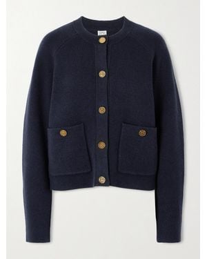 TOTEME Ribbed Wool-Blend Cardigan - Blue
