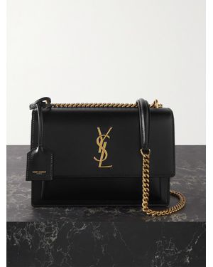 Saint Laurent Sunset Medium Leather Shoulder Bag - Schwarz