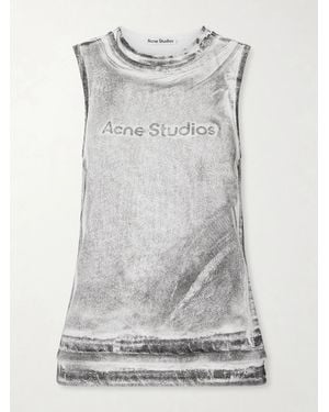 Acne Studios Elgie Printed Cotton-Blend Top - Gray