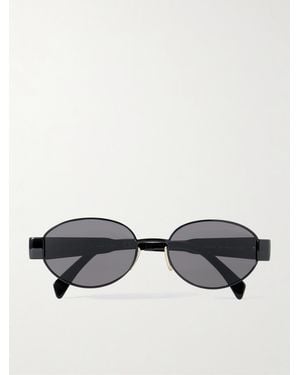 Celine Sonnenbrille Mit Ovalem Rahmen Aus Metall Und Azetat - Schwarz