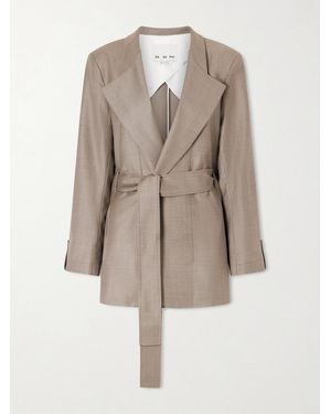 Sa Su Phi Lauren Belted Wool-Twill Blazer - Natural