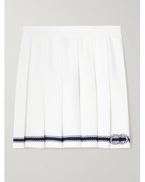 Gucci Pleated Intarsia Cotton-Blend Mini Skirt - White